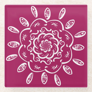 Wein Mandala Glasuntersetzer