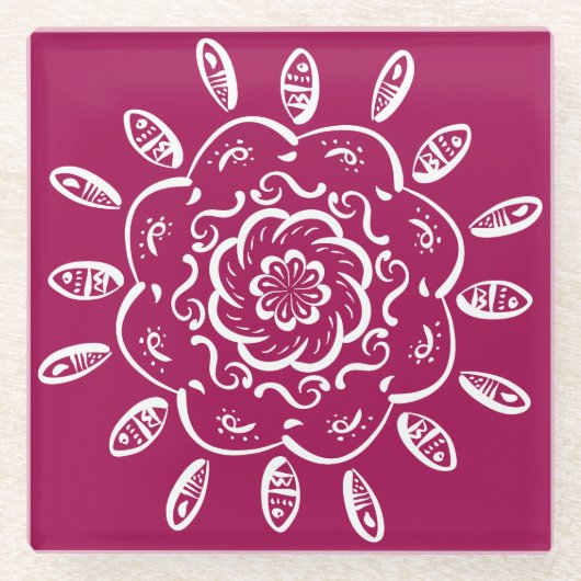 Wein Mandala Glasuntersetzer (Vorderseite)