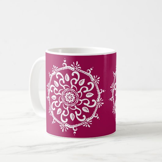 Wein Mandala Kaffeetasse (Vorderseite Links)