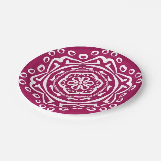 Wein Mandala Pappteller (Schrägansicht)
