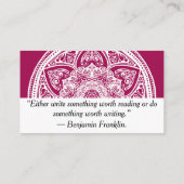 Wein Mandala Visitenkarte (Rückseite)