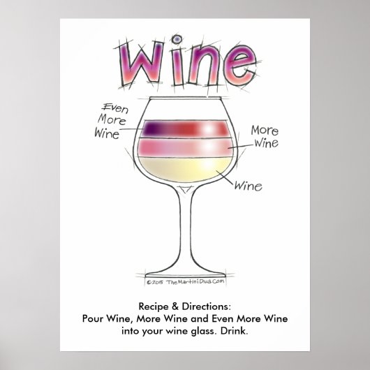 WEIN, MEHR WEIN, NOCH MEHR WEIN 18"x24" Poster (Vorne)