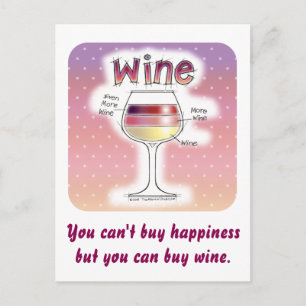 WEIN, MEHR WEIN, NOCH MEHR WEIN POSTKARTE