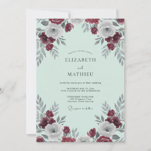 Wein-Minz-Blüten-Hochzeit Einladung