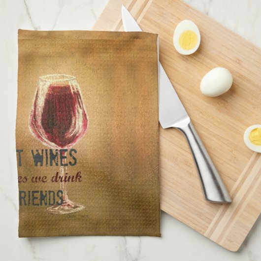 Wein mit Freund-Geschirrtüchern Handtuch (Viertel Falte)