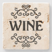 Wein mit Scroll - Untersetzer (Vorderseite)