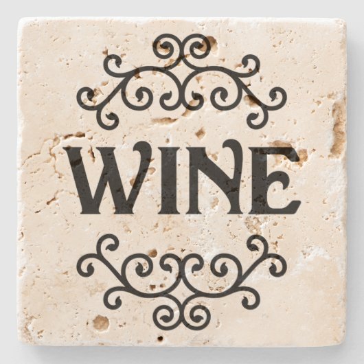 Wein mit Scroll - Untersetzer (Vorderseite)