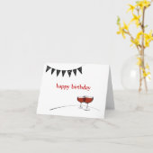 Wein mit Splash Birthday Card Karte (Gelbe Blume)