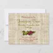 Wein mit Trauben Erntedank Abendessen Einladung (Rückseite)