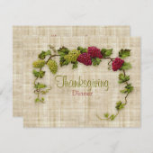 Wein mit Trauben Erntedank Abendessen Einladung (Vorne/Hinten)