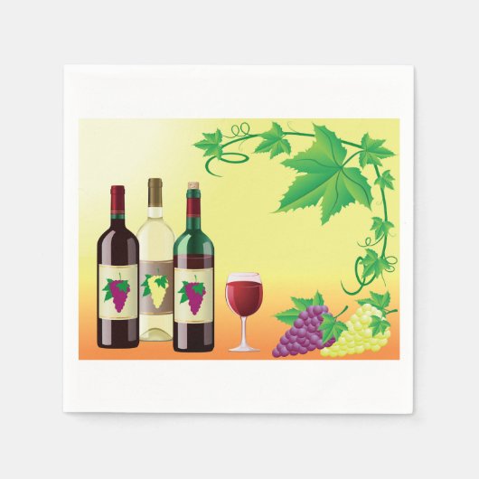 Wein mit Traubenpapier Napkins Serviette (Vorderseite)