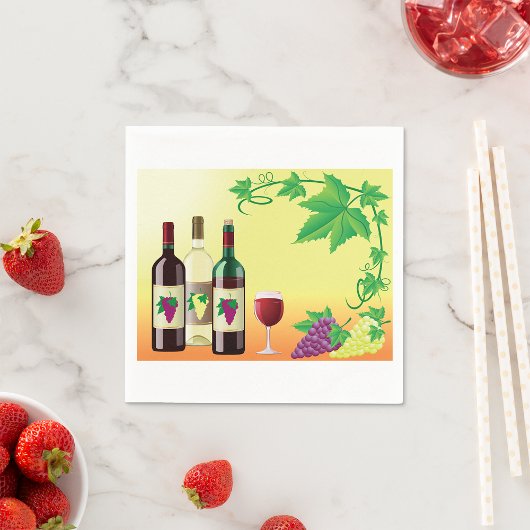 Wein mit Traubenpapier Napkins Serviette