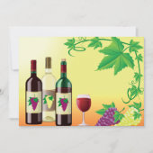 Wein mit Weintrauben Einladung (Vorderseite)
