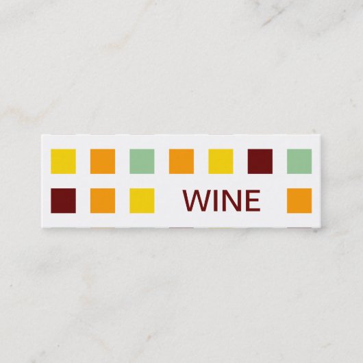 WEIN (Mod-Quadrate) Mini Visitenkarte (Vorderseite)