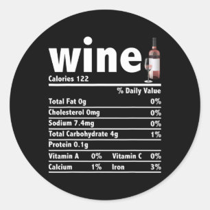 Wein Nährwertangaben Thanksgiving Weihnachten Lebe Runder Aufkleber