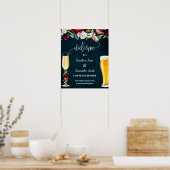 Wein Navy Blasen & Brauerein Willkommen Paare Hoch Poster (Küche)