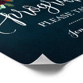 Wein-Navy-Hochzeitszeremonie-Programm-Schild Poster (Ecke)