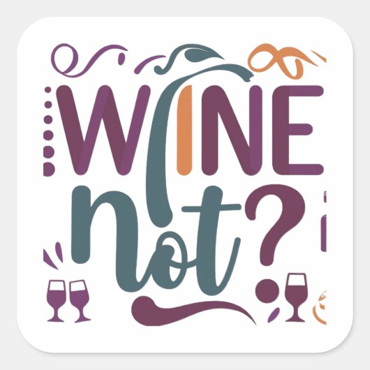 Wein nicht quadratischer aufkleber (Vorderseite)