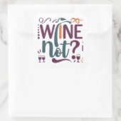 Wein nicht quadratischer aufkleber (Tasche)