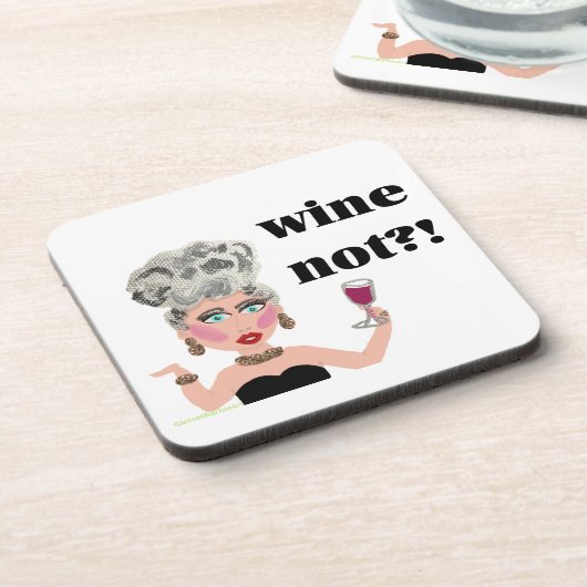 Wein nicht? Untersetzer einer Weinfrau (Linke Seite)