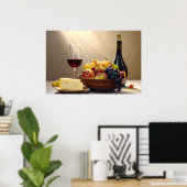 Wein, Obst und Käse Poster (Heimbüro)