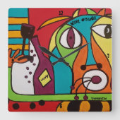 Wein O'Clock by ByOtherSide Quadratische Wanduhr (Vorderseite)