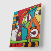 Wein O'Clock by ByOtherSide Quadratische Wanduhr (Winkel)