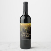 Wein O'Clock Gold Glitz Weinetikett (Vorderseite)