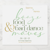 Wein oder Bier | Green Boost Food Bad Dance Moves Schaumweinetikett (Einzelnes Label)
