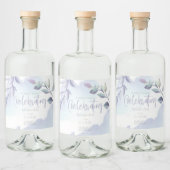 Wein oder Bier | Rustikale Aqua Lilac Blätter Alkoholflaschenetikett (Flaschen)