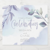 Wein oder Bier | Rustikale Aqua Lilac Blätter Alkoholflaschenetikett (Einzelnes Label)