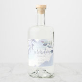 Wein oder Bier | Rustikale Aqua Lilac Blätter Alkoholflaschenetikett (Vorderseite)