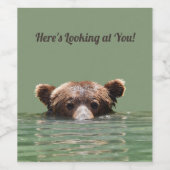 Wein (oder Schaumwein) Flaschenetikett mit Grizzi  Weinetikett (Einzelnes Label)