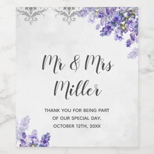 Wein oder Schaumwein Weinflaschenkennzeichnung Lav Weinetikett (Einzelnes Label)