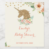 Wein oder Sparkling Weinflasche Einhornpfirsich Weinetikett (Einzelnes Label)