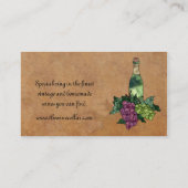 Wein oder Trauben Visitenkarte (Rückseite)