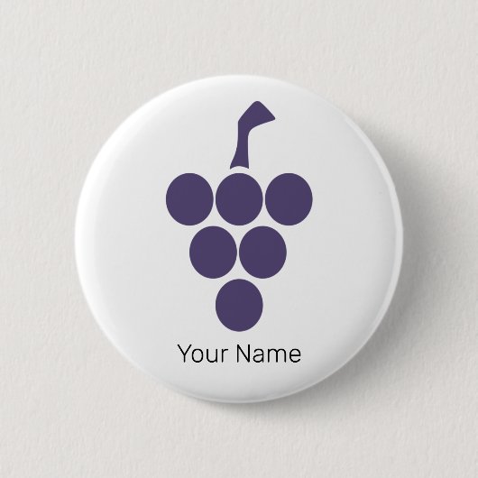 Wein oder Wein für Trauben und Weintrauben Button (Vorderseite)