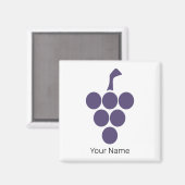 Wein oder Wein für Trauben und Weintrauben Magnet (Vorderseite/Rückseite)