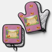 Wein Ofenhandschuh & Topflappen Set mit Bibelvers (Vorderseite/Rückseite)
