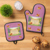 Wein Ofenhandschuh & Topflappen Set mit Bibelvers (Oben Unten)