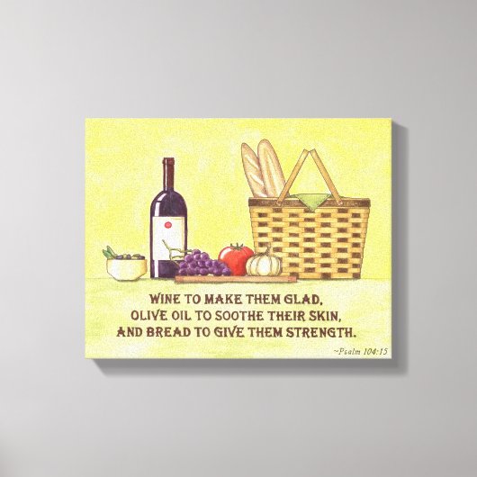 Wein, Öl und Brot Leinwanddruck (Vorderseite)