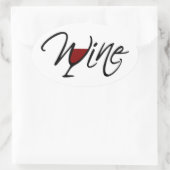 WEIN OVALER AUFKLEBER (Tasche)