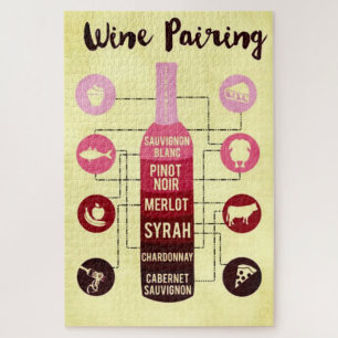 Wein-Pairing-Guide Nahrungsmittel und Wein Puzzle
