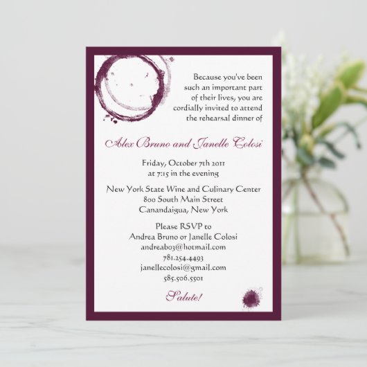 Wein-Party Einladung (Stehend Vorderseite)