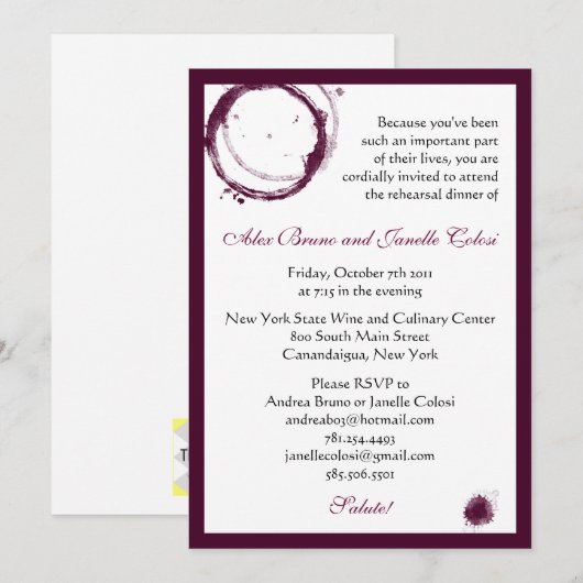 Wein-Party Einladung (Vorne/Hinten)