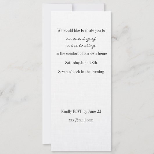 Wein-Party Einladung (Rückseite)