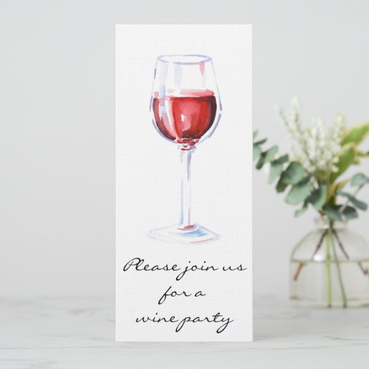 Wein-Party Einladung (Stehend Vorderseite)