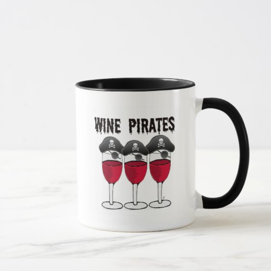 WEIN-PIRATEN-ROTWEIN-GLÄSER UND PIRATEN-DRUCK TASSE (Rechts)