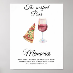 Wein-Pizza-Junggesellinnenabschied Erinnerungen an Poster