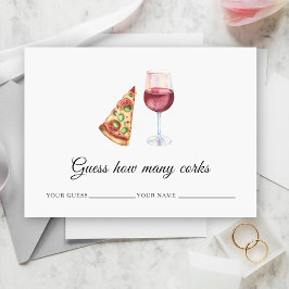 Wein & Pizza - Wie viele Korken bridal game Begleitkarte